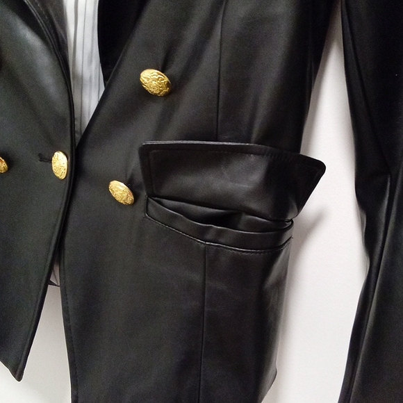 NEW! Anthropologie Nico Faux Leather Blazer XS - Picture 6 of 14